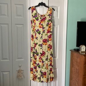 Multi colored floral midi dress.